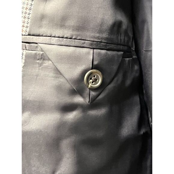 Chaps Sport Coat Mens Size 44L Silk Wool Two Button Single Vented Gray Blue - Picture 10 of 11